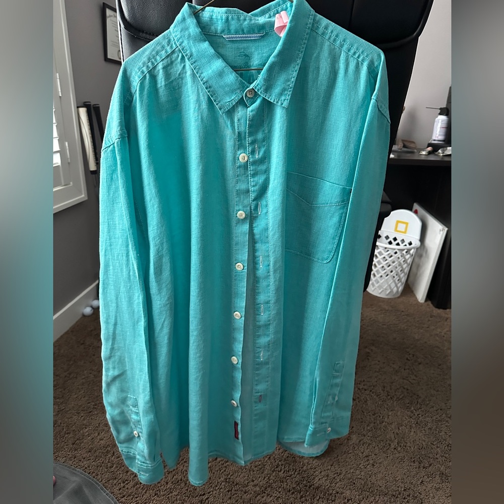 Worn XXL Tommy Bahama linen long sleeve